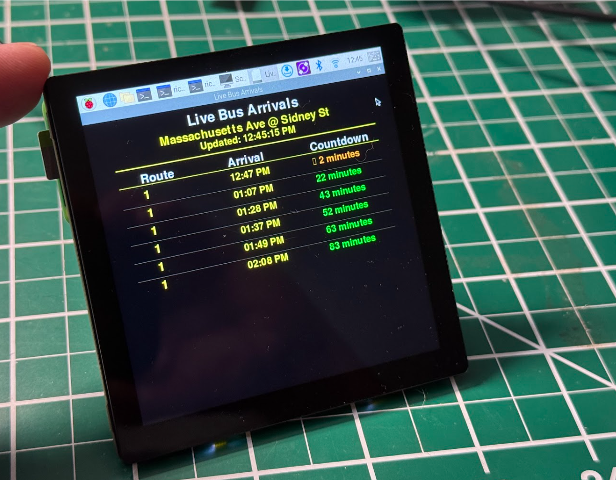 a raspberry pi powered bus tracking tool